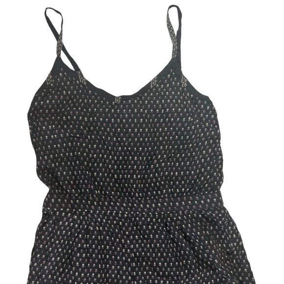 FatFace Women Jumpsuit Sz 10 Black Brown Pockets Floral Cropped Spaghetti Strap - Picture 4 of 16